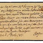 Bild 104 Von E. T. A. Hoffmann geschriebene Todesanzeige des Katers Murr (dritte Fassung, Original) auf einem Kärtchen mit schwarz gedrucktem Trauerrand, Berlin, 1.12.1821 

(Nur freigegeben zur Bewerbung der Sonderausstellung 2022)
