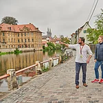 Stadtführung am Mühlwörth gegenüber der Villa Concordia