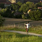 Anstieg zur Altenburg, Blick auf die Bamberger Altstadt.