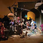 Krippenszene, zu sehen in der Weihnachtsausstellung der Krippenfreunde Bamberg in der Maternkapelle