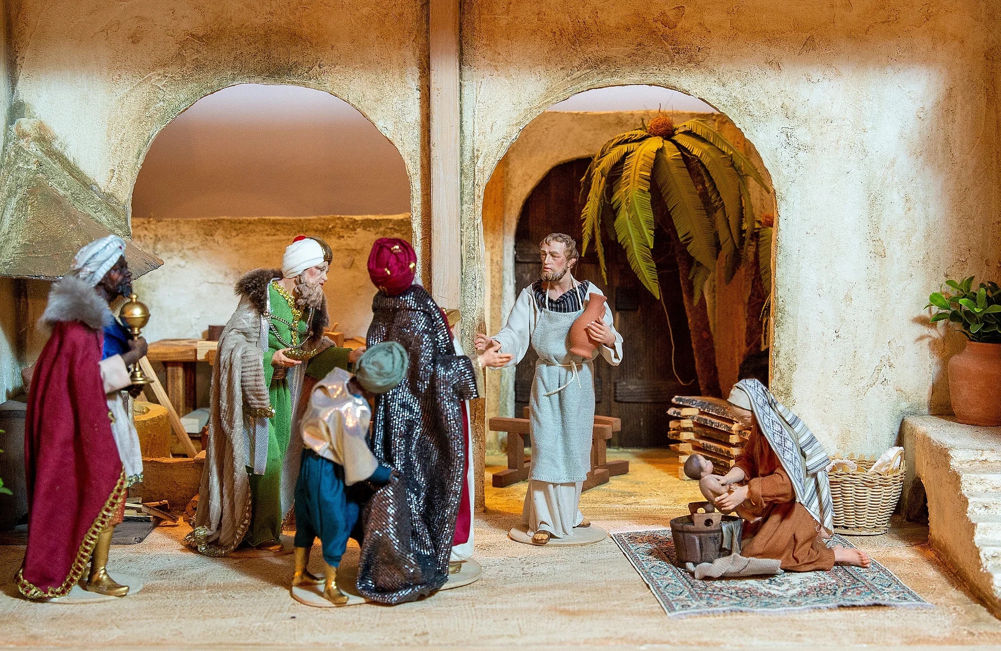 Christmas crib ‘Visit of the Kings’, exhibited at the Tourist Information Office in Bamberg.
