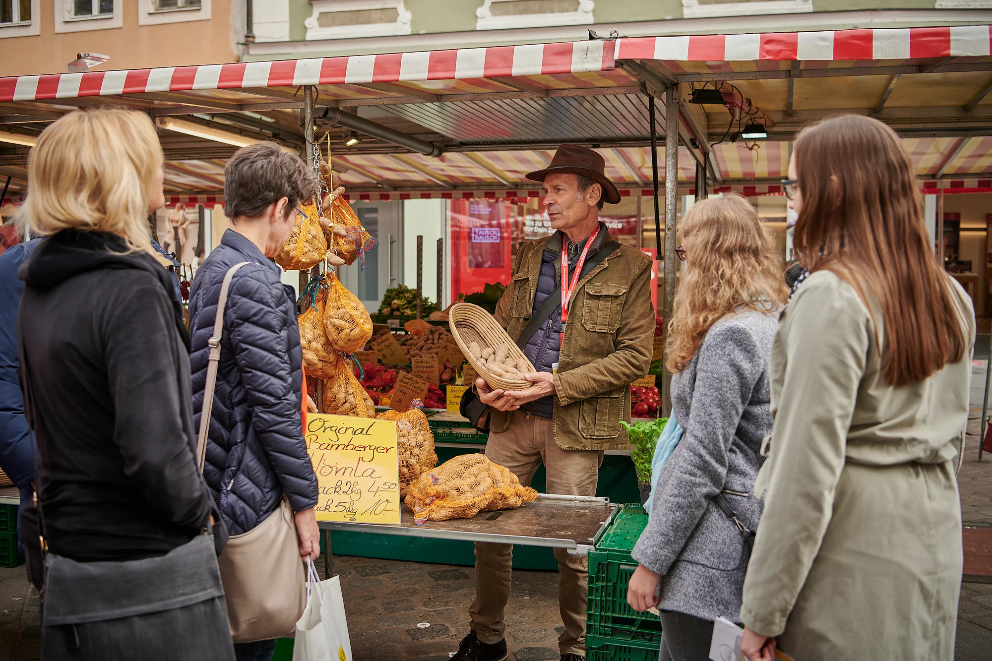 Am Grünen Markt - Bamberger Hörnla Am Grünen Markt - Original Bamberger Hörnla (Kartoffel). Stadtführung "Erlebnis Gärtnerstadt"