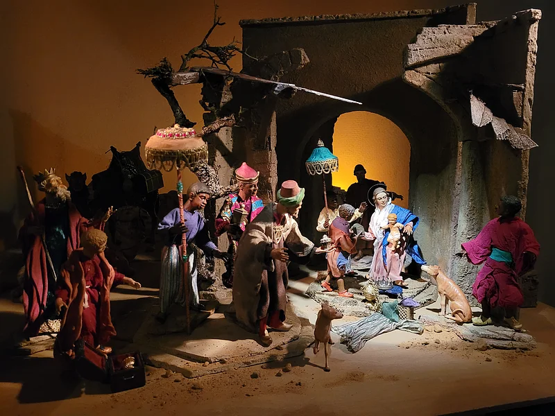 Krippenszene, Maternkapelle Krippenszene, zu sehen in der Weihnachtsausstellung der Krippenfreunde Bamberg in der Maternkapelle