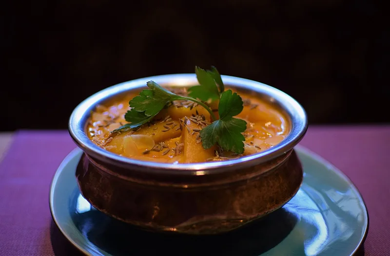Foto einer Essensportion im indischen Restaurant Swarg in Bamberg.
