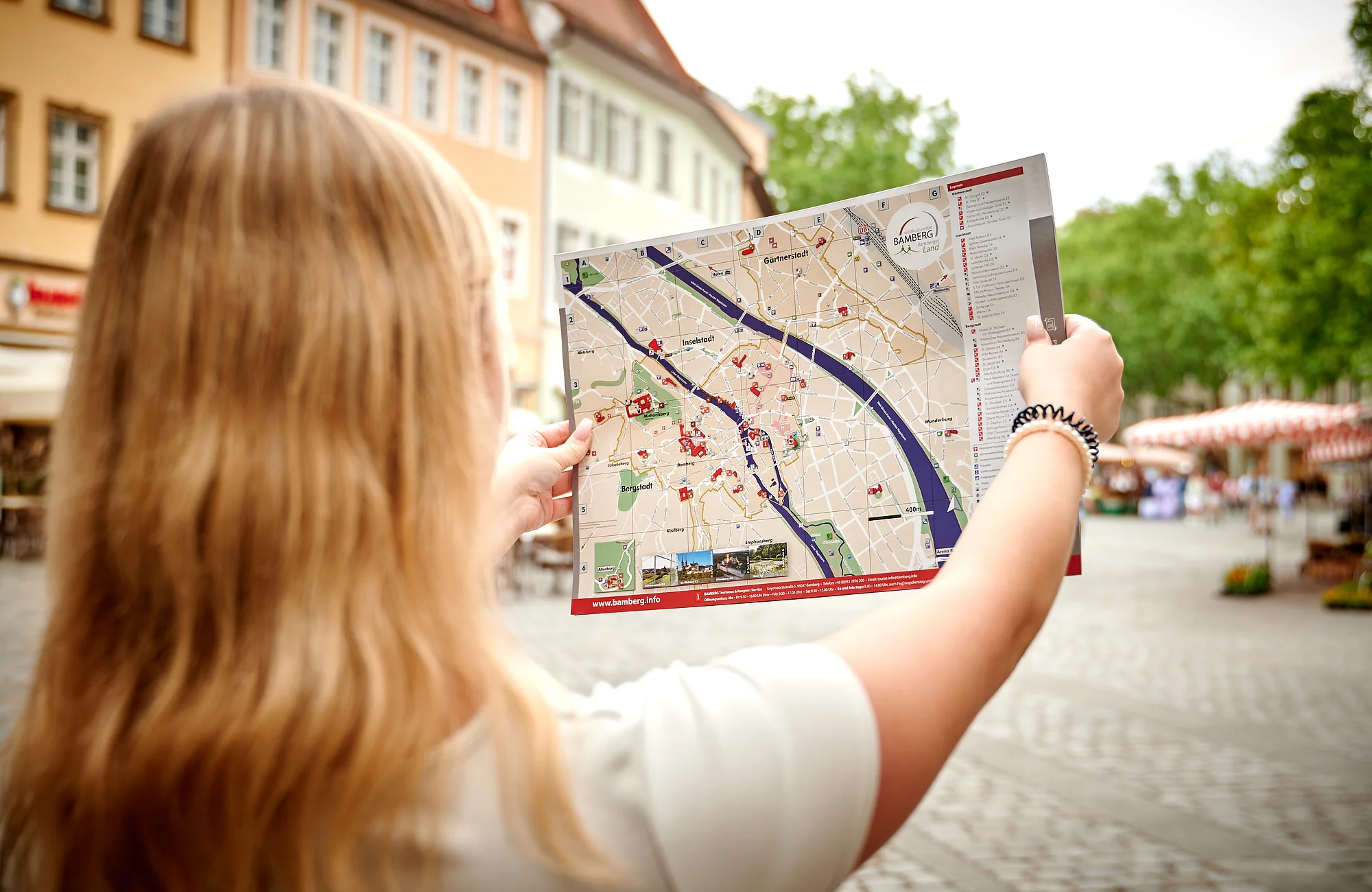 Ein neuer Stadtplan zeigt Orte zum Erfirschen und Abkühlen an heißen Tagen in Bamberg.